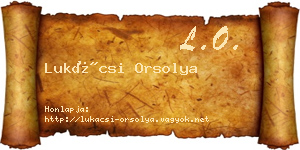 Lukácsi Orsolya névjegykártya
